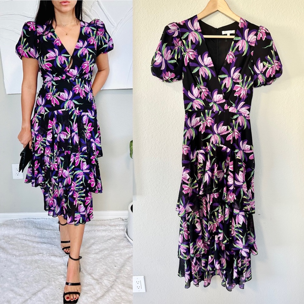 WAYF Floral Tiered Ruffle maxi dress
